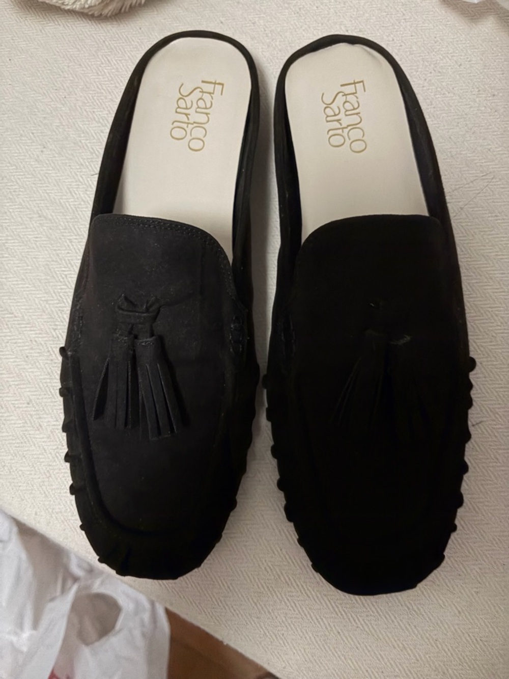 Franco Sarto Aileen Black Tassel Mule Loafers NWOT Size 9.5 - Picture 8 of 8